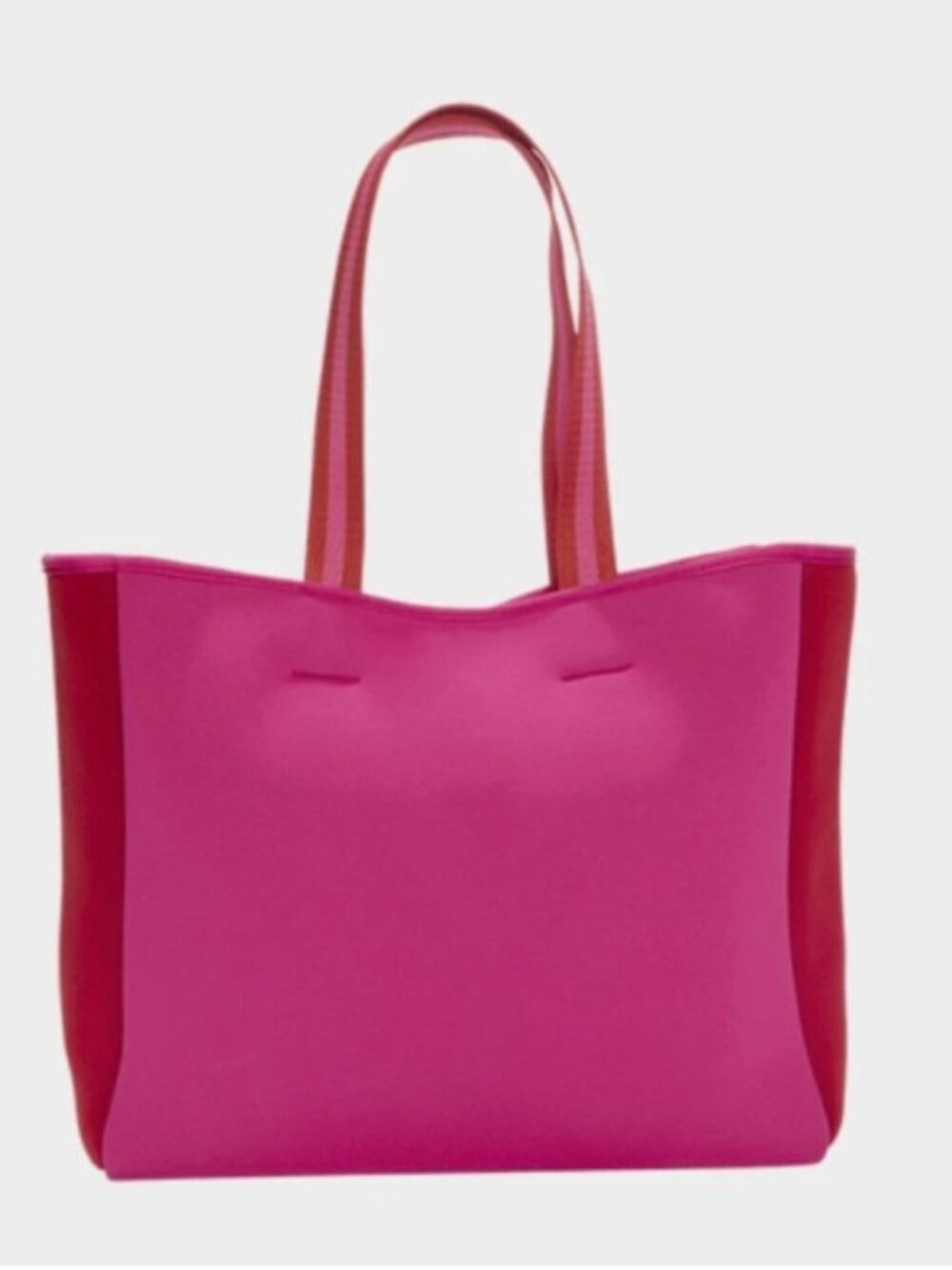 SUMMERSALT Tote Handbag Purse Beach Cruise Bag Neoprene Pink Red Colorblock